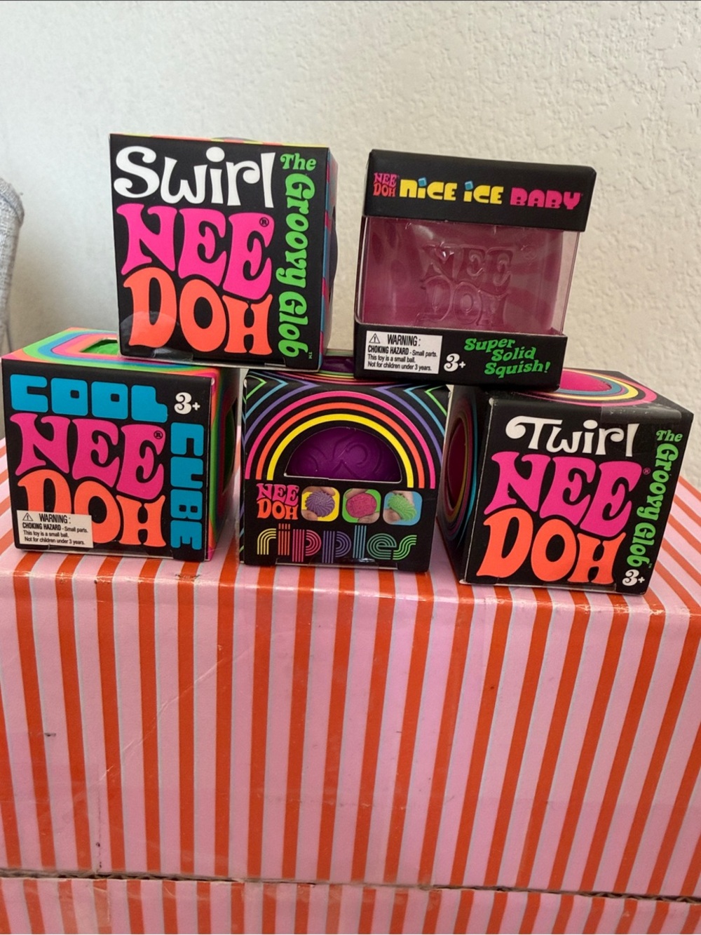🔴NeeDoh “TEENIES!” Cool cube-Ripples-Swirl-Twirl-Nice Ice Cube🔴🔴BUNDLE🔴🔴